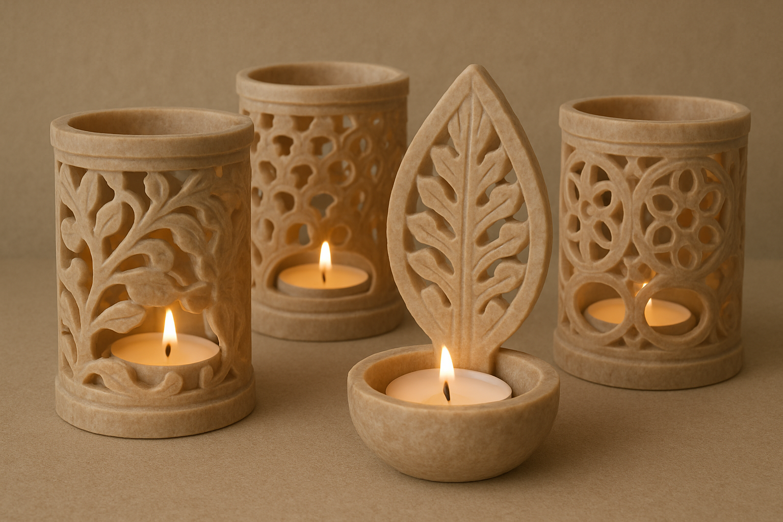 Soapstone Candle Holders